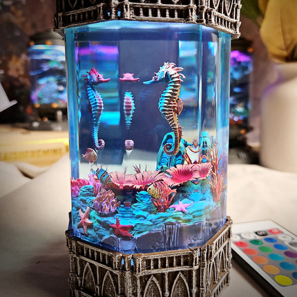 Hippocampus- Octagon Resin Lamp