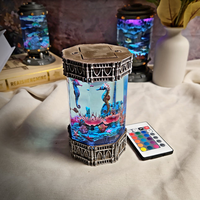 Hippocampus- Octagon Resin Lamp