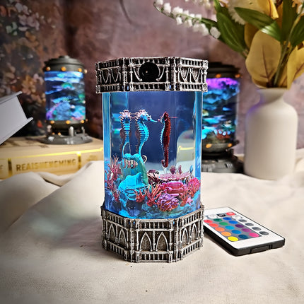 Hippocampus- Octagon Resin Lamp