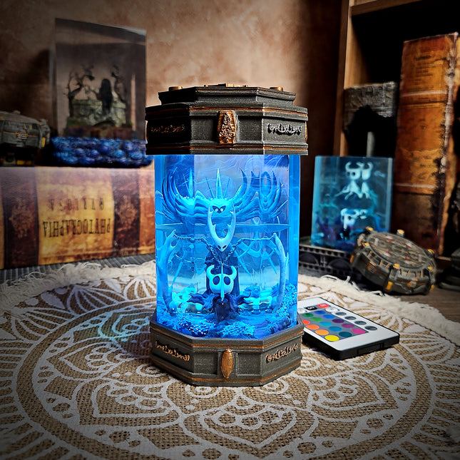 hollow spirit octagonal resin lamp glowing scene