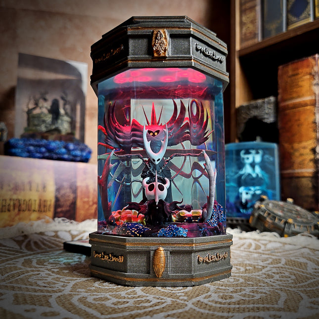 octagon fantasy lamp handmade resin artwork hornet & knight lamp