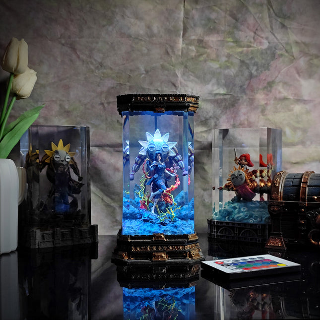 Lune 02 Resin Lamp inspired by Expedition 33 handmade epoxy art light