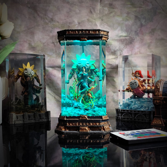 LED resin lamp inspired by Lune 02 Expedition 33 design