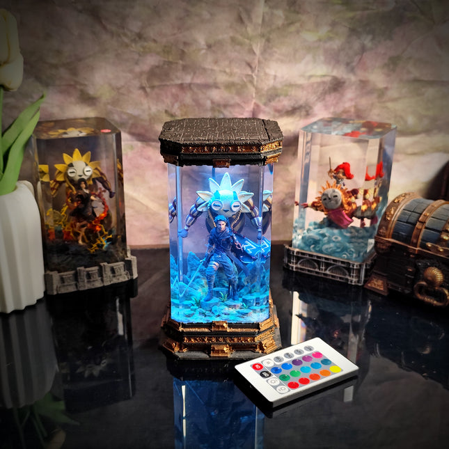 Premium epoxy resin lamp featuring Gustave character sculpt