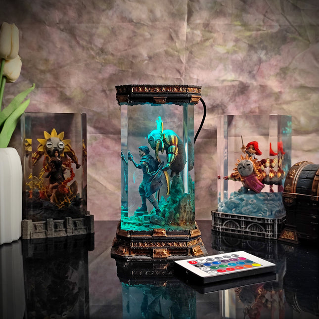 Handmade epoxy art lamp inspired by Gustave from Expedition 33