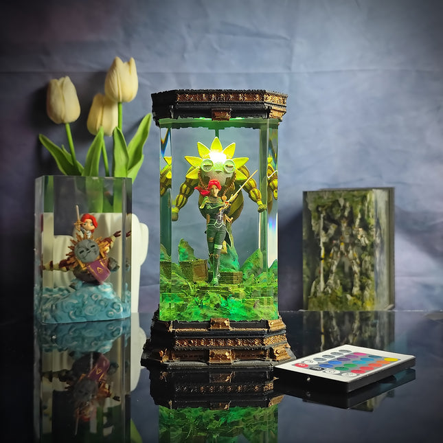 Premium epoxy resin lamp featuring Maelle character sculpture