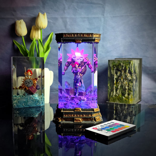 Maelle resin lamp collectible display with soft LED light