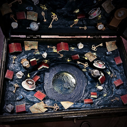 Steampunk Wonderland treasure box collectible shown from another angle
