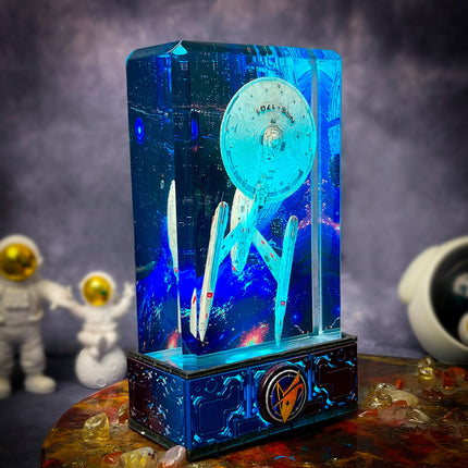 USS Enterprise Lamp by Lee’s Area – resin display lamp, product display photo