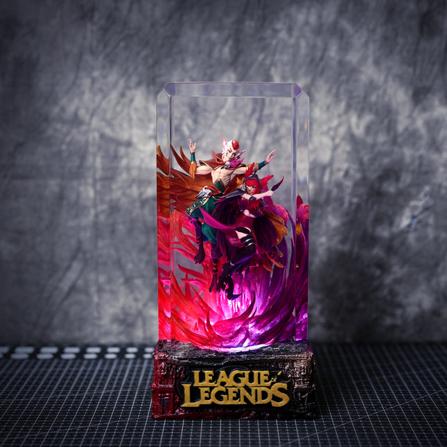Rakan & Xayah LOL resin lamp