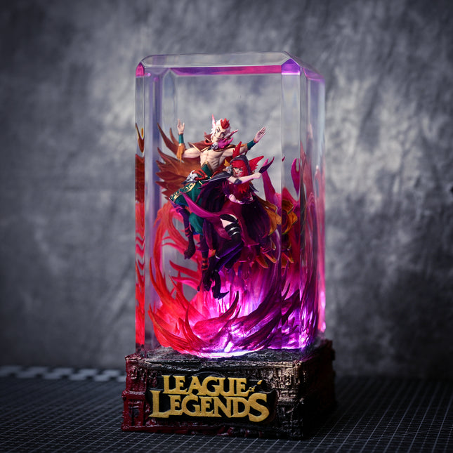Rakan & Xayah LOL resin lamp