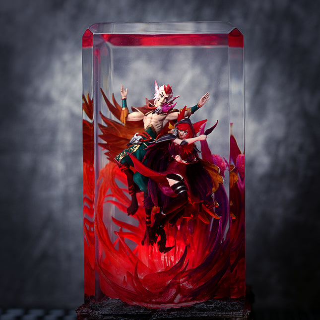 Rakan & Xayah LOL resin lamp