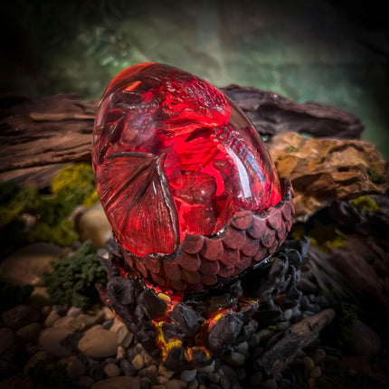 Premium Fire Dragon egg lamp by Lee-Area with a glowing LED effect—the perfect Christmas Day surprise.
