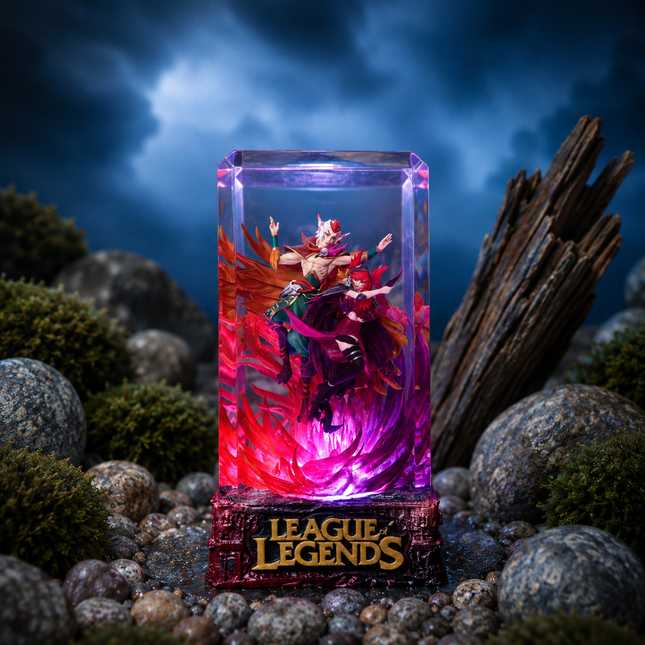 Rakan & Xayah LOL resin lamp