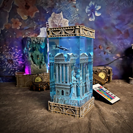 Greek Temple – Gothic Resin Lamp (No Clock Version) image 3
