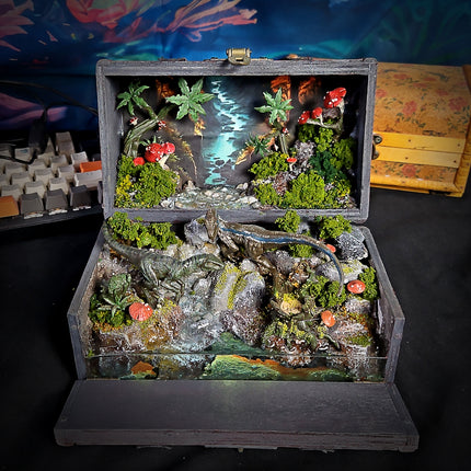 Handcrafted Raptor Resin Diorama Light Boxes image 0