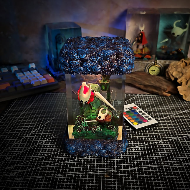 Collector’s display with Knight & Hornet resin lamps