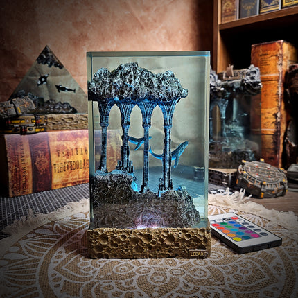 Ocean Whale Rectangle Resin Lamp image 1