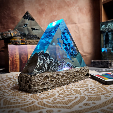 Ocean Shark Triangle Resin Lamp image 4
