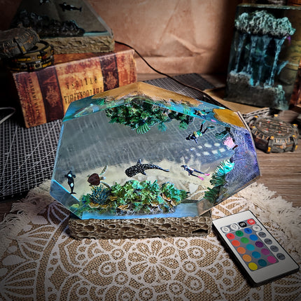 Coral Hexagon Resin Lamp image 1