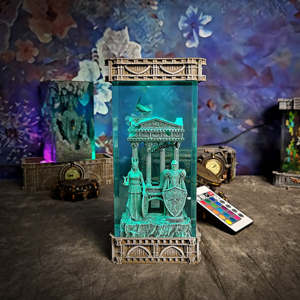 Greek Temple – Gothic Resin Lamp (No Clock Version) image 6