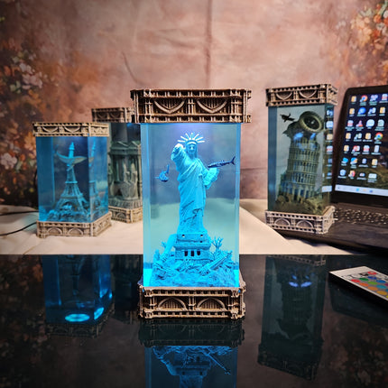 Statue of Liberty – Gothic Resin Lamp (No Clock Version) image 1