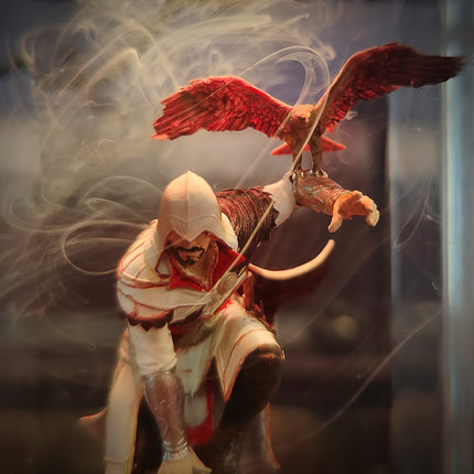 Close-up of Ezio Assassin’s Creed epoxy resin art lamp