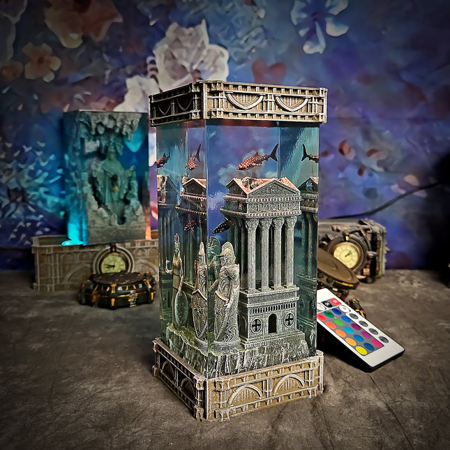 Greek Temple – Gothic Resin Lamp (No Clock Version) image 4