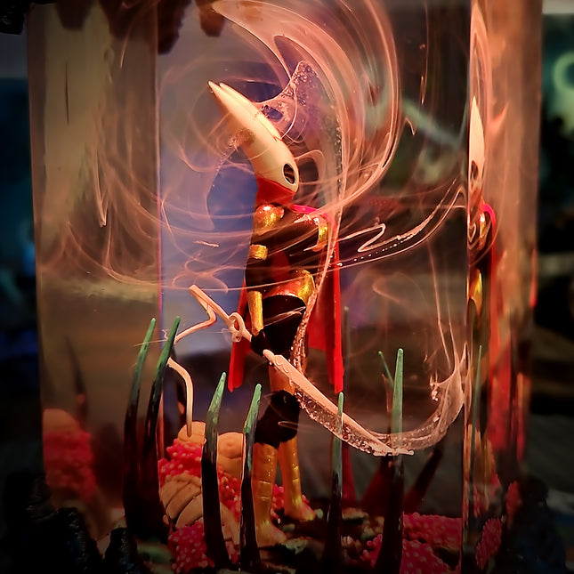 Hornet Hollow Knight epoxy resin figurine with glowing light