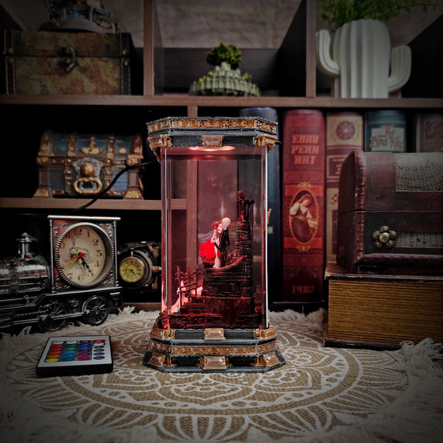 Side angle view of Nightmare Before Christmas resin lamp