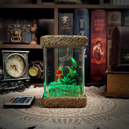 Larva fantasy resin lamp displayed as desk decor