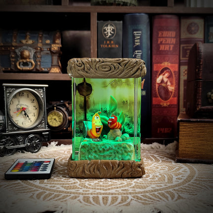 Larva resin lamp front view fantasy creature night light