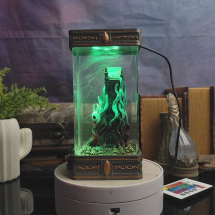 Close-up of Hollow Knight Hornet epoxy resin art lamp