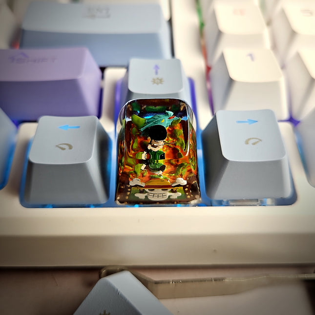 Handmade Zoro resin artisan keycap available in Cube, Dome, Knob and SA styles