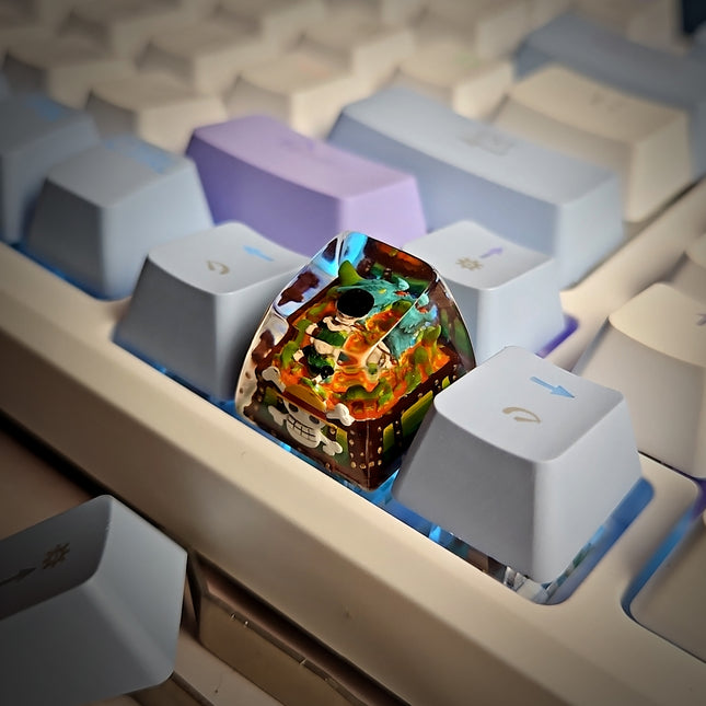 Anime artisan keycap for custom gaming keyboard and desk setup enthusiasts