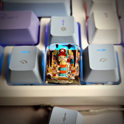 Handmade Chopper resin artisan keycap available in SA, Dome, Knob and Cube styles