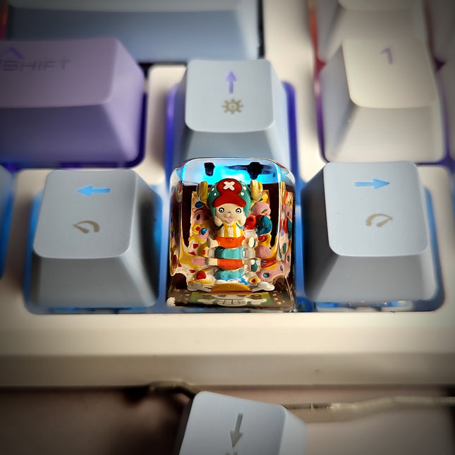 Handmade Chopper resin artisan keycap available in SA, Dome, Knob and Cube styles