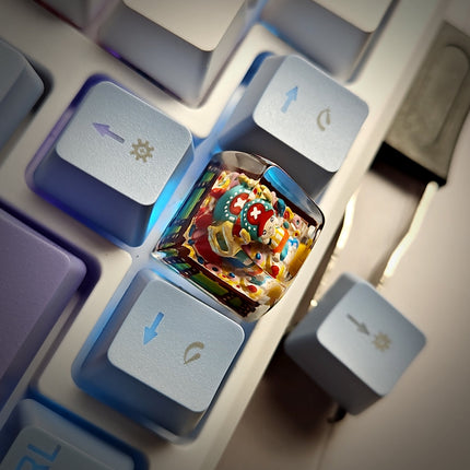 Anime artisan keycap for custom gaming keyboard and desk setup